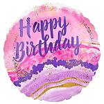 Шар фольгированный 18"/46см Круг HB Мраморная акварель