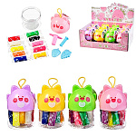 Тесто для лепки " Mazari " 86гр, 10цв, формочки 3шт, пластиковая банка