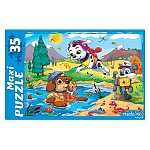 Пазлы " Рыжий кот " Макси. 35элементов Щенки спасатели 30*21,5см, картонная упаковка 28,5*19*3,5см