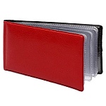 Визитница " Миленд " Стандарт 20л 40 карт, горизонтальная, красная, мягкая экокожа, 110*70мм, индивидуальная упаковка, европодвес