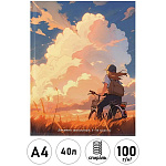 Альбом А4 40л спираль " Проф-Пресс " Футбольный мяч-12, обложка- мелованный картон, блок- офсет 100г/м2, 1 дизайн в спайке