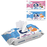 Полотенца влажные детские 60шт " Emily Style " 0+, без отдушки, клапан крышка