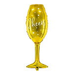 Шар фольгированный фигурный 33"/84см Бокал cheers Gold