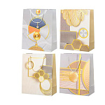 Пакет бумажный " Basir " 18*23*10см Геометрия, ассорти (без возможности выбора дизайна), ламинированный, тиснение фольгой