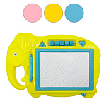 Доска " KWELT " Волшебный экран 33*23см Слоник в комплекте: ручка для экрана, 2 штампика, блок для составления примеров, цвет- ассорти (без возможности выбора цвета), пакет, европодвес