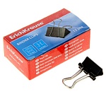 Зажимы для бумаг " Erich Krause " черные 15мм 12шт/уп