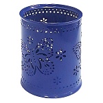 Стакан " KWELT " 8*9,5см, металлический ажурный, бабочки, круглый, синий