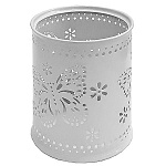 Стакан " KWELT " 8*9,5см, металлический ажурный, бабочки, круглый, белый