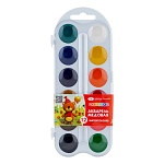 Краски акварельные без кисти 12цв " Цветик " медовые, пластиковая упаковка, европодвес