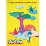 Бумага цветная А4 двухсторонняя 16л 8цв " Каляка-Маляка ", линейка, в папке