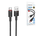 Кабель сетевой USB - Type-C " Borofone " BX110 Beneficio чёрный, круглый, 1м, 3,0А, силикон