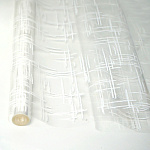 Упаковочная пленка " Браво " 70см*9,14м в рулоне, Штрихи, белая, 40мкм