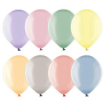 Шар латексный 14"/36см Кристалл, Экстра Bubble, ассорти из 8 цветов