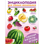 Энциклопедия " Фламинго " 162*215мм 16стр Энциклопедия для самых маленьких. Овощи, фрукты, ягоды, обложка - глянцевая бумага, на скобе
