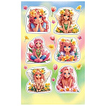 Наклейка " Мир открыток " 0-11 А6 Девочки и цветы