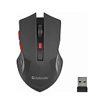 Мышь " Defender " MM-275 Accura беспроводная оптическая, 6 кнопки, красная, 1600 DPI, USB