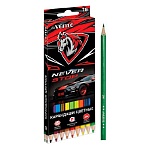 Карандаши цветные деревянные Never Stop 18цв " deVente " 2М шестигранные, картонная упаковка, европодвес