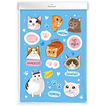 Наклейки " Феникс " А5 Мемы. Котики, без отделки