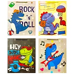 Пакет бумажный " KWELT " 31*40*12см Динозавры, ассорти (без возможности выбора дизайна), ламинированный