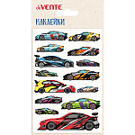 Наклейки " deVente " А6 Спорткары, объемные мягкие, многоразовые, пакет, европодвес