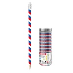 Карандаш ч/гр " deVente " Триколор HB с ластиком, круглый, деревянный, цвет корпуса - с рисунком, заточенные, пластиковая туба