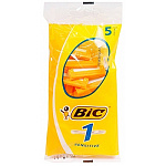 Станок " BIC " Sensitive одноразовый 5шт с одним лезвием, пакет, европодвес