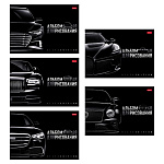 Альбом с пластиковой обложкой А4 48л " Hatber " Black Edition (ассорти), скоба, тиснение, блок- офсет 100г/м2, 1 дизайн в спайке, 5 дизайнов в коробке