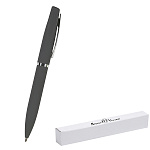 Ручка подарочная шариковая автоматическая " Bruno Visconti " Portofino синяя 1,0мм, толщина письма 0,7мм, поворотный механизм, корпус- металл, покрытие soft touch, цвет корпуса серый, металлический клип, подарочная упаковка