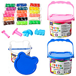 Тесто для лепки " Mazari " Мишка, 13гр, 18 цветов, формочки 3шт, пластиковая упаковка