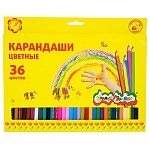 Карандаши цветные деревянные шестигранные 36цв " Каляка-Маляка " 4М картонная упаковка, европодвес