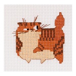 Набор для вышивания " Klart " 11*11см Рыжий кот, состав набора: канва, игла, нитки, цветная схема, инструкция, пакет