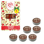 Свеча чайная ароматизированная " РСМ " 6шт Корица яблоко, 39*12,5мм, время горения 3-4часа, картонная упаковка