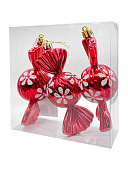 Ёлочное украшение " KWELT " Конфета 12*5см 3шт, пластиковая упаковка 14*5*14см