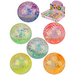 Мялка-антистресс " Рыжий кот " Блестящий шар 5,9*11,9cм, ассорти (без возможности выбора цвета), индивидуальная упаковка, шоубокс