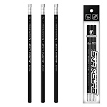 Набор карандашей ч/гр " ВКФ " Black Line (Черная линия) 3шт ТМ (HB) с ластиком, шестигранные, деревянные, незаточенные, пакет, европодвес