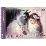 Альбом БОЛЬШОЙ ФОРМАТ А3 425*295мм 20л жесткая подложка спираль " Hatber " Между нами магия, обложка- мелованный картон, блок-офсет 220г/м2