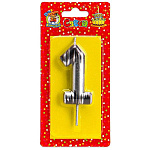 Свеча для торта цифра " Миленд " Шебби шик 1, серебряная, 17,5*7,1*0,9см, картонный блистер, европодвес