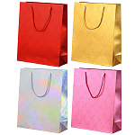 Пакет бумажный " Basir " 26*32*10см, Голография, ассорти (без возможности выбора цвета), ламинированный, голография