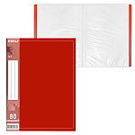 Папка 80файлов " KWELT " А4 красная, пластик 0,8мм, бумажная вставка во внешний кармашек, индивидуальный штрихкод