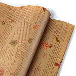 Упаковочная бумага Новогодняя крафт " Интерпак " 70см*10м в рулоне, Новогодняя поэзия, 60г/м2