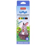 Карандаши цветные деревянные с точилкой утолщенные Джамбо На полянке 06цв " Hatber " шестигранные, картонная упаковка, европодвес