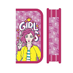 Пенал " Пчелка " ПО-901 2 отделения 105*190*35мм, Bad girl, тканевый торец, бархатное покрытие soft-touch