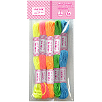 Нитки для вышивания " deVente " полиэстер, 8м, 5цв по 1шт, неоновые цвета, 5 рулонов, пакет, европодвес