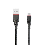 Кабель сетевой USB - Type-C " FaisON " K-81 Rubber чёрный, круглый, 1м, 2,4А, силикон