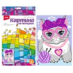 Живопись по номерам " Lori " 20*28,5см Гламурная кошечка, состав набора: основа с контуром, краски, кисть, палитра, инструкция, картонная упаковка, европодвес