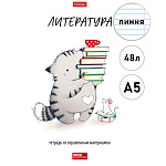 Тетрадь А5 48л " Hatber " Приключения кота Пирожка- Литература, линия, со справочным материалом, на скобе, обложка- мелованная бумага