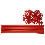 Комплект палочка+розетка для воздушных шаров, красный, 25шт