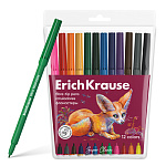 Фломастеры " Erich Krause " Safari Ultra Washable 12цв круглые, футляр, европодвес