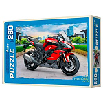 Пазлы " Рыжий кот " 260элементов Крутой мотоцикл 33*24см, картонная упаковка 25*17,5*4см