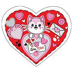 Бирка для букетов и подарков " Мир открыток " 2-71 Сердце. Для тебя, 124*68мм, блестки, текст